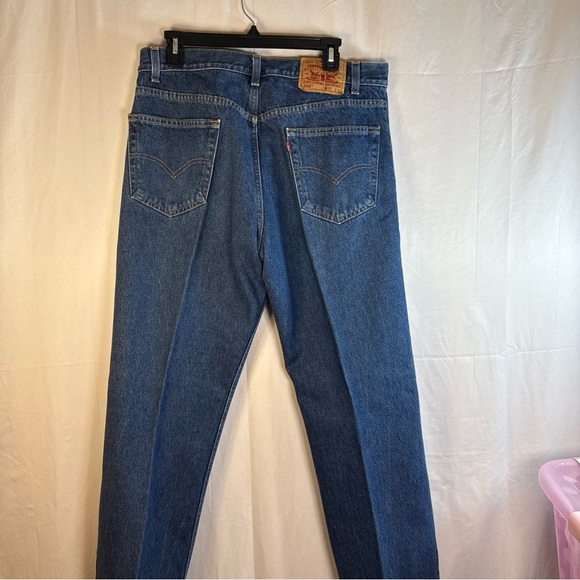 Levi's Dark Blue Straight Jeans 505 Regular Straight Leg Size 36x32 Preowned - Picture 8 of 10